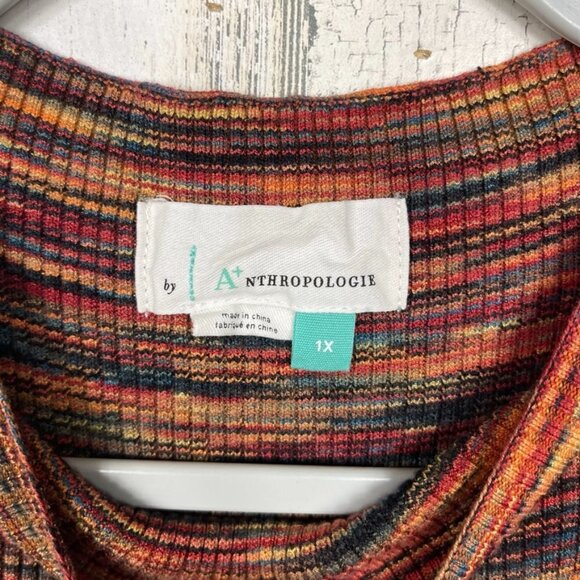 Anthropologie Tami space dyed sleeveless knit tunic top orange red size 1X boho - Picture 3 of 7